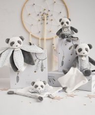 Doudou Darilna - plišasta panda z odejo 28 cm