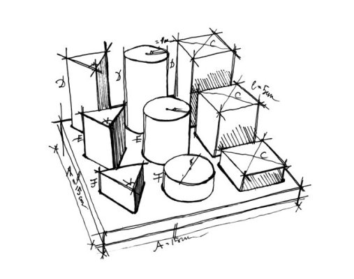 Wooden Story sortirna plošča z geometrijskimi oblikami XL - Natural