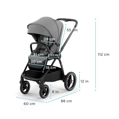 KINDERKRAFT SELECT Kinderwagen kombiniert Nea 2in1 Deep Grey, Premium