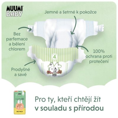 MUUMI Baby 4 Maxi 7-14 kg (69 Stück), Öko-Windeln