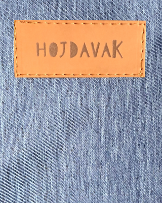 Hängesessel blau meliert HOJDAVAK MAXI mit Kissen - Outdoor-Stoff, Seil weiß