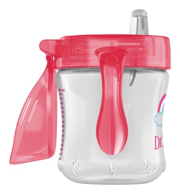 DR.BROWN'S Mug with soft drink 6m+ 180 ml, pink