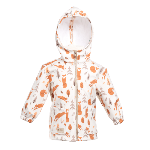 Jachetă softshell pentru copii cu membrană Monkey Mum® - Vulpi jucăușe