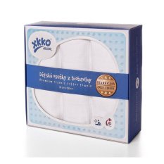 KIKKO Bawełniane organiczne ręczniki/pieluszki Old Times 90x100 (3 szt.) - białe