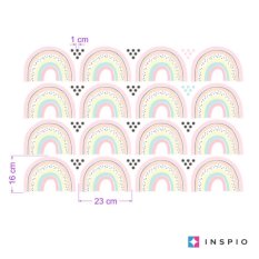 Stickers muraux fille - Arcs-en-ciel pastel à pois