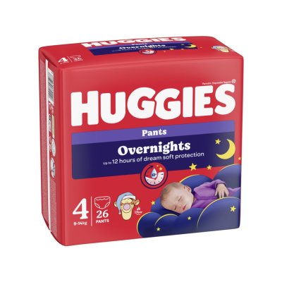 HUGGIES® Windelhosen für die Nacht Overnights Pants Gr. 4 (9-14 kg), 26 Stück