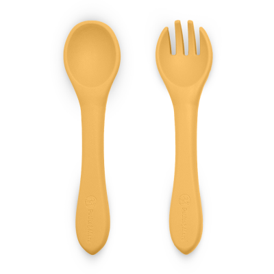 PETITE&MARS Cutlery silicone TAKE&MATCH Intense Ocher 6m+