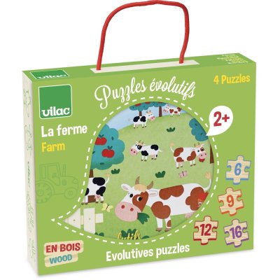 Vilac Holzpuzzle Bauernhof 4 in 1