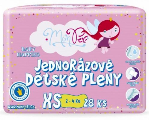 MONPERI Klasik Pieluchy jednorazowe XS (2-4 kg) 28 szt