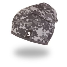 Čepice podšitá vyšší Outlast® - pixel/tm.šedý melír