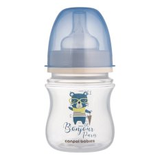 CANPOL BABIES Butelka z szeroką szyjką Bonjour Paris 120 ml niebieska