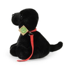 Rappa Plyšový pes labrador černý s vodítkem 28 cm ECO-FRIENDLY