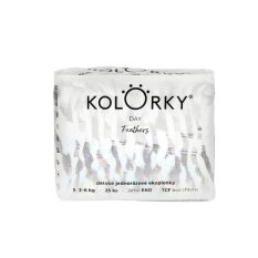 KOLORKY DAY Pañales desechables eco, plumas S (3-6 kg) 25uds