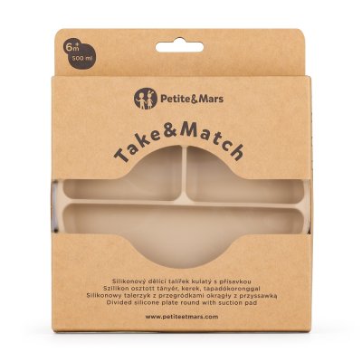 PETITE&MARS Talířek silikonový dělící kulatý Take&Match Desert Sand 6m+