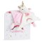 Doudou Coffret cadeau - lange en peluche licorne rose 20 cm