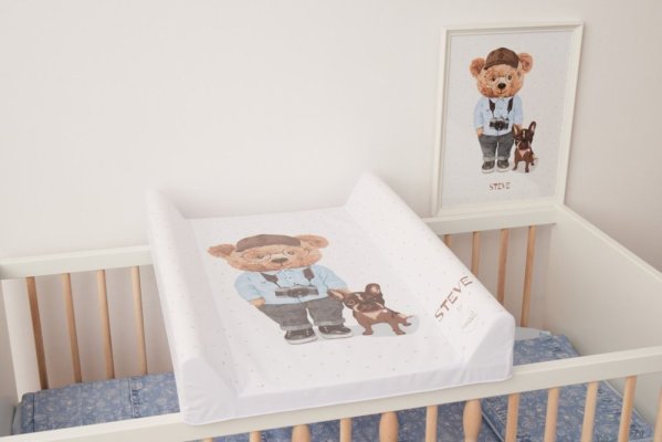 CEBA BABY Wickelauflage 2-seitig mit fester Platte (50x70) Comfort Fluffy Puffy Joe