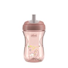 CHICCO Kubek Advanced ze słomkowym ustnikiem pink, 12m+