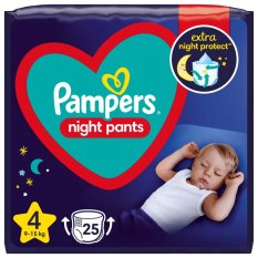 PAMPERS Night Pants Kertakäyttöiset vaippahousut 4 (9-15 kg) 25 kpl