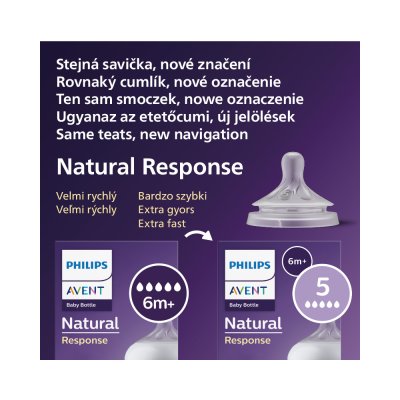 Philips AVENT Natural Response Sauger 5 sehr schneller Durchfluss, 2 Stk.