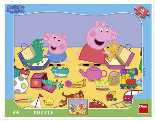 Dino Puzzle Peppa Pig joue - formes 12 pièces