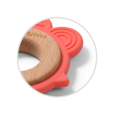 BABYONO Wooden-silicone teether Hen