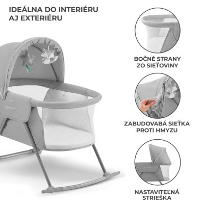 KINDERKRAFT Posteljica 3 v 1 Lovi Grey