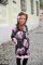 Vestido sweatshirt - flores pretas