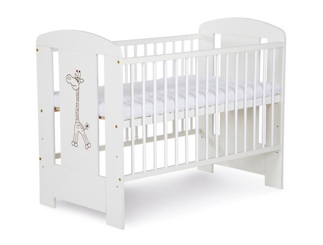 KLUPS Lit bébé en bois SAFARI 120 x 60 blanc