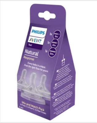 Philips AVENT Smoczek Natural Response mix 1m+,3m+,6m+, 3 szt.