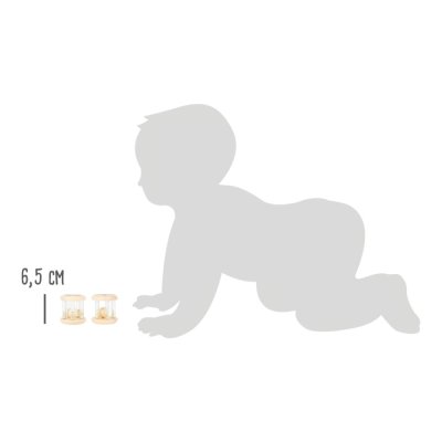 small foot Dziecięca pastelowa grzechotka z kuleczkami zestaw 2 szt.