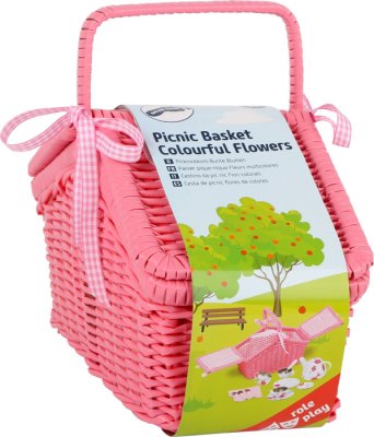 small foot Picknickkorb Rosa mit Geschirr