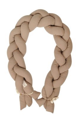 BABYMATEX Spjälsängsskydd muslin flätad fläta - brun 200 cm