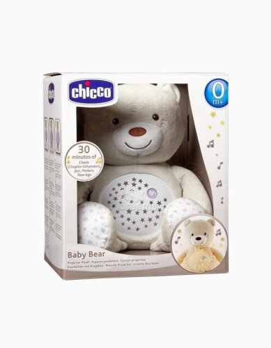 CHICCO Speči medvedek s projektorjem in glasbo Baby Bear First Dreams nevtralno bež 0m+