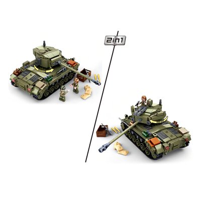 Sluban Army N38-B0860 Mittlerer Panzer 2in1 und Flugabwehrkanone