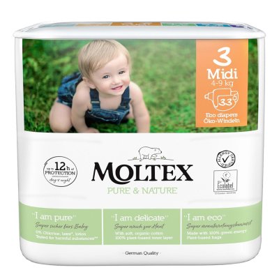 2x MOLTEX Pure&Nature Wegwerfwindeln 3 Midi (4-9 kg)
