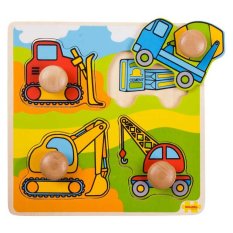 Bigjigs Toys Construction Vehicles Peg Puzzle