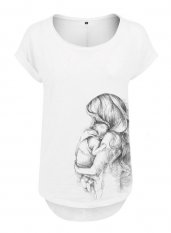 Maglietta da allattamento Monkey Mum® bianco - mamma amorevole