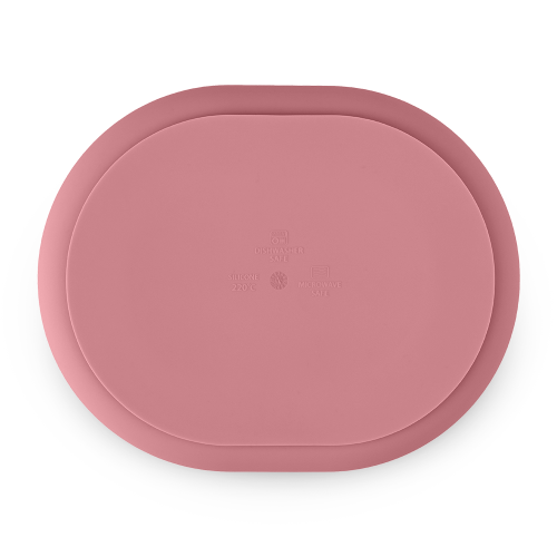 PETITE&MARS Assiette à découper en silicone ovale Take&Match Dusty Rose 6m+