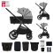KINDERKRAFT Kombikinderwagen Nea 2 2in1 Lunar Black Bizuu