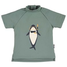 STERNTALER Maglietta da bagno con zip, manica corta, protezione UV 50+, squalo verde, bambino, taglia 80, 9-12 mesi