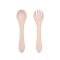 PETITE&MARS Juego de comedor silicona TAKE&MATCH 2 uds plato + cubiertos Ten Sand 6m+