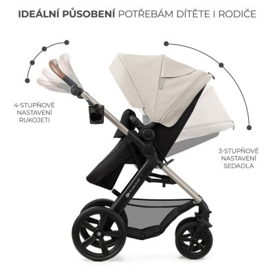 KINDERKRAFT Kombikinderwagen Moov 2 3in1 Moonlight Grey - Schaumstoffräder
