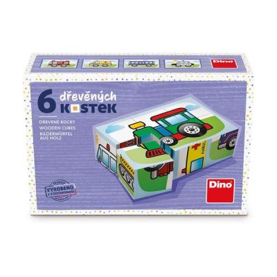 Dino Transport 6 drewnianych kostek