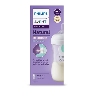 Philips AVENT Láhev Natural Response s ventilem AirFree 260 ml, 1m+dárek PETITE&MARS Miska 6m+