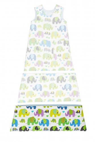 Saco de dormir invernal ajustable Monkey Mum® 0 - 4 años - Tercera pieza del juego - Elefantes
