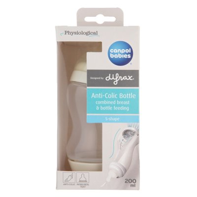 CANPOL BABIES Babyfles met brede hals, anti-koliek S-Shape 200ml