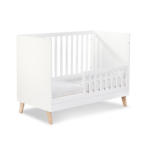 KLUPS Baby cot with barrier Noah white 120x60 cm