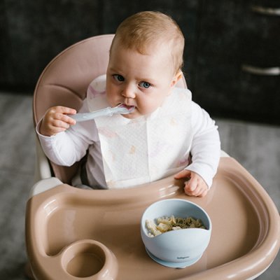 BABYONO Silikonska posuda s ventuzom - plava 6m+