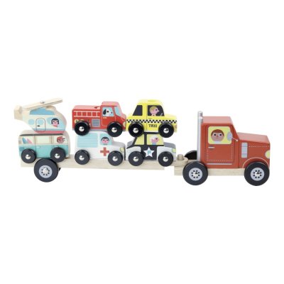 Vilac Holz LKW mit Autos zum Aufstecken