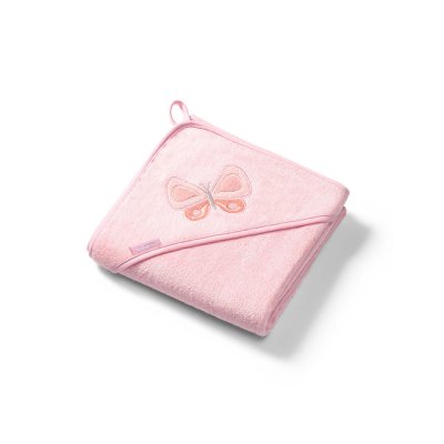 BABYONO Kapuzenhandtuch Bamboo rosa 100x100 cm